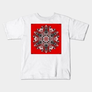 Kaleidoscope red flower Kids T-Shirt